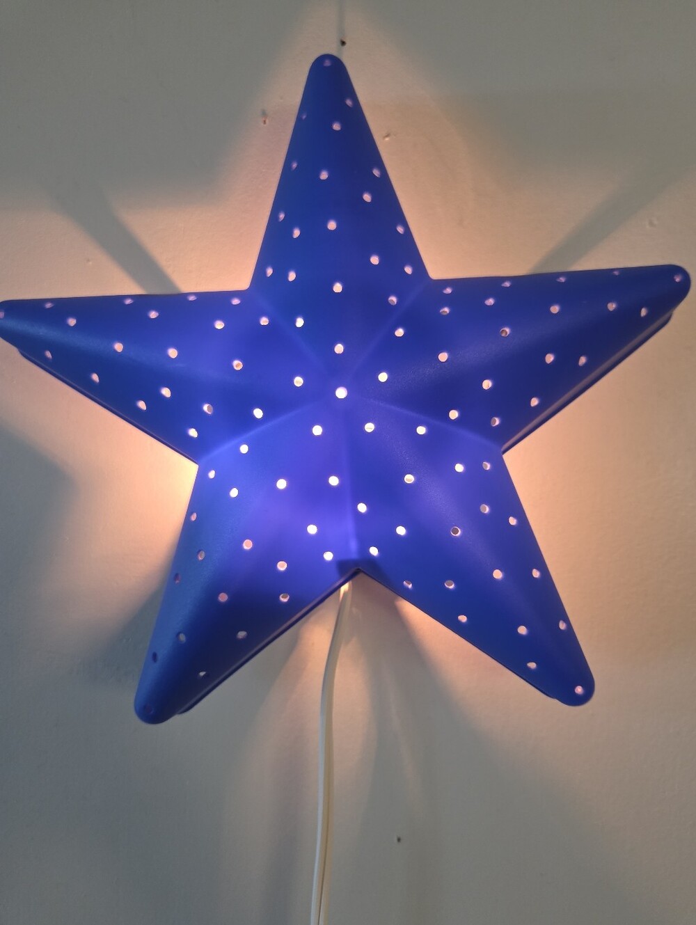 Ikea Blue Plastic Star Wall Light Lamp Retired Stjarna Night light